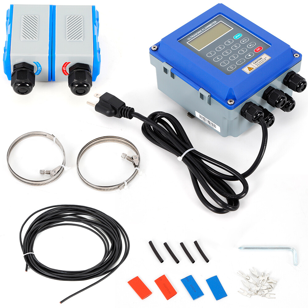 Portable Ultrasonic Flow Meter Transducers Wall-Mounted Liquid Flowmeter Tester