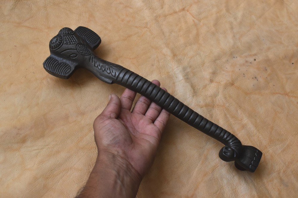 Vintage style Cast iron Large Front door gate Cabinet Elephant Face handle pull