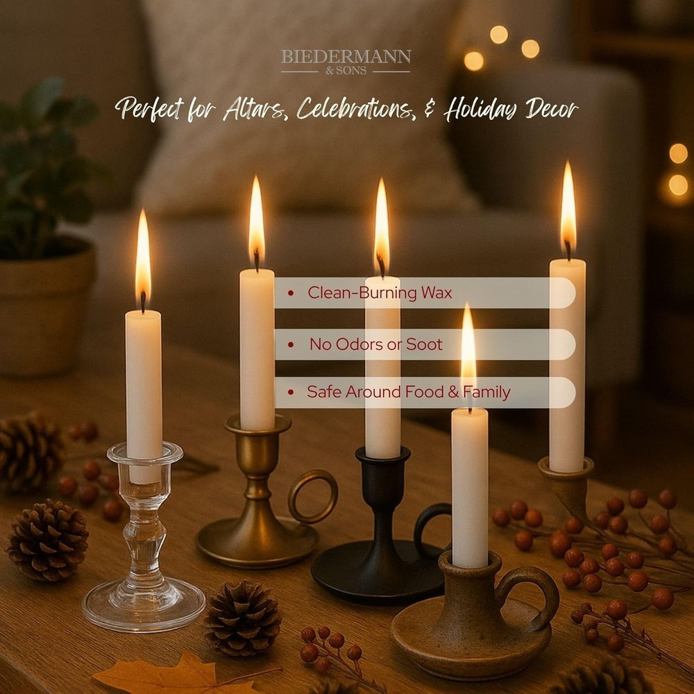Versatile 20-Count Unscented Candles - Ideal for Chime Holders & Parties