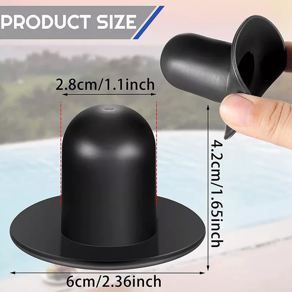 4 Pack Pool Wall Plug Replacement,Pool Stopper Plugs,Pool Black