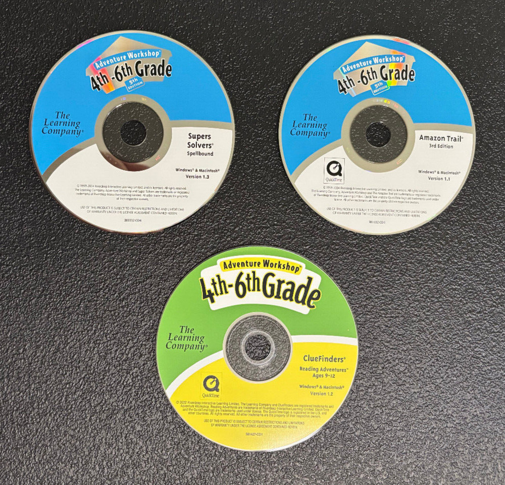 3 Adventure Workshop 4th-6th Grade Windows & Mac CD-ROMs