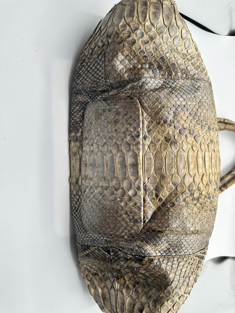 ADRIANA CASTRO PYTHON SNAKESKIN HOBO TOTE SHOULDER HANDBAG