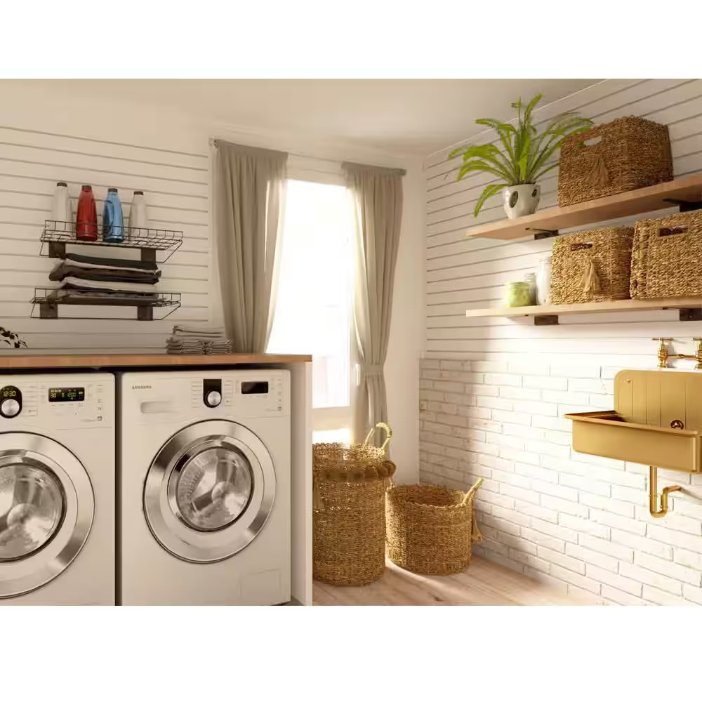 8 Ft PVC Slatwall Panel Gray (7-Pack)