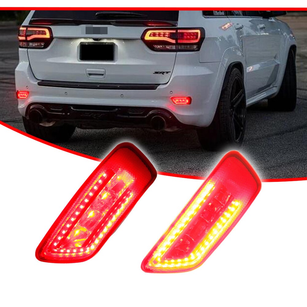 2PCS Red LED Rear Fog/Brake Light Kit For 2011-2020 Jeep Grand Cherokee