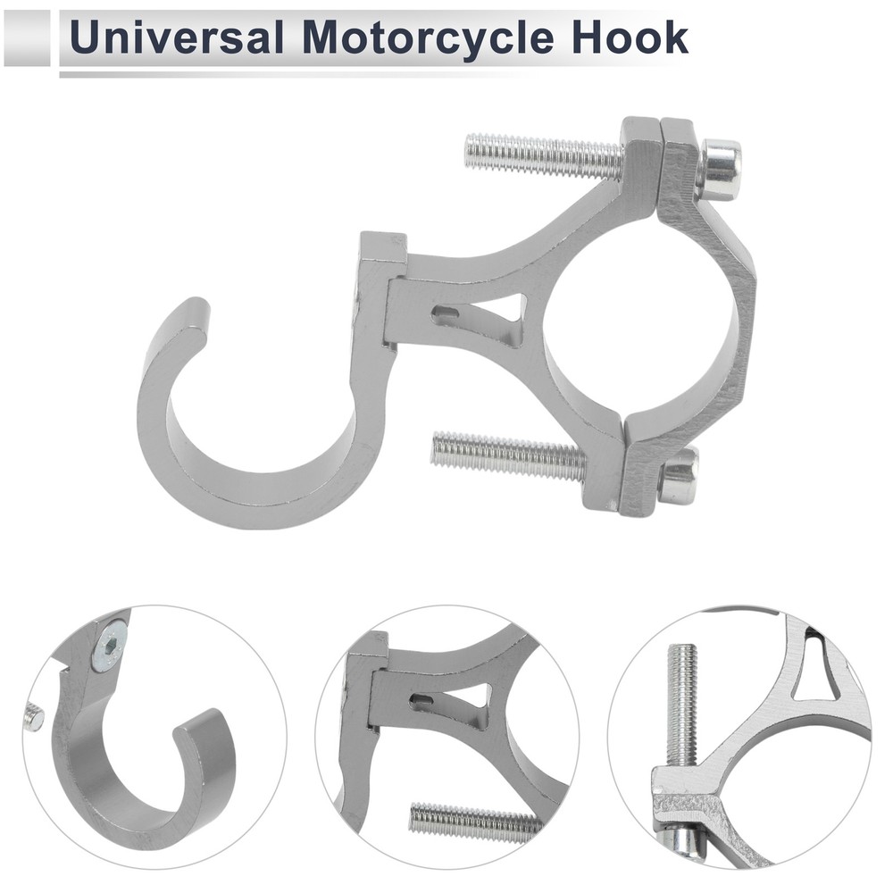 Aluminum Motorcycle Hook with Nut Screws, Silver