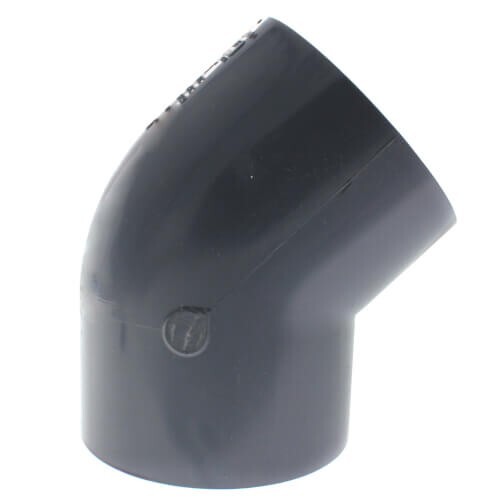 CPVC Plastic 45-Degree Elbow 2" Schedule 80 Socket x Socket End Pipe Fitting