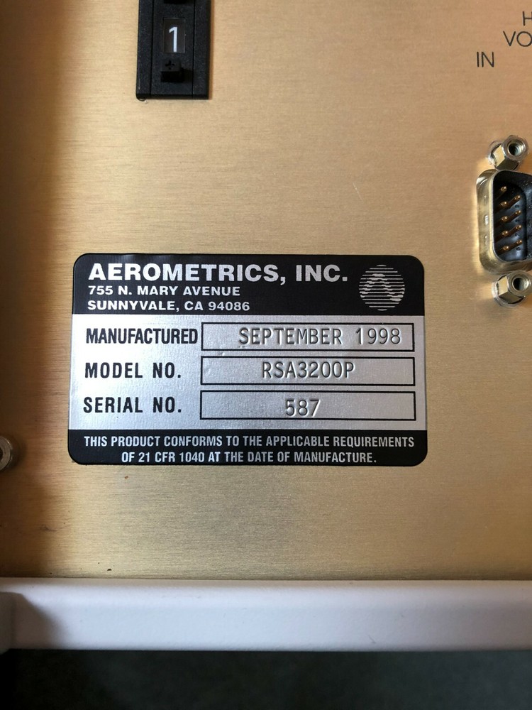 AEROMETRICS REALTIME SIGNAL ANALYZER RSA3200P