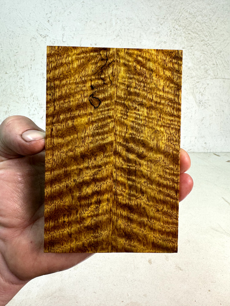 Stabilized Curly Mango Knife Scales | SCM 407