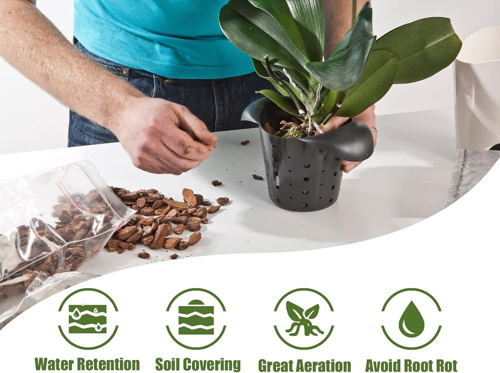 Orchid Bark for Plants, Organic Pine Bark for Proper Root Development for Phalae
