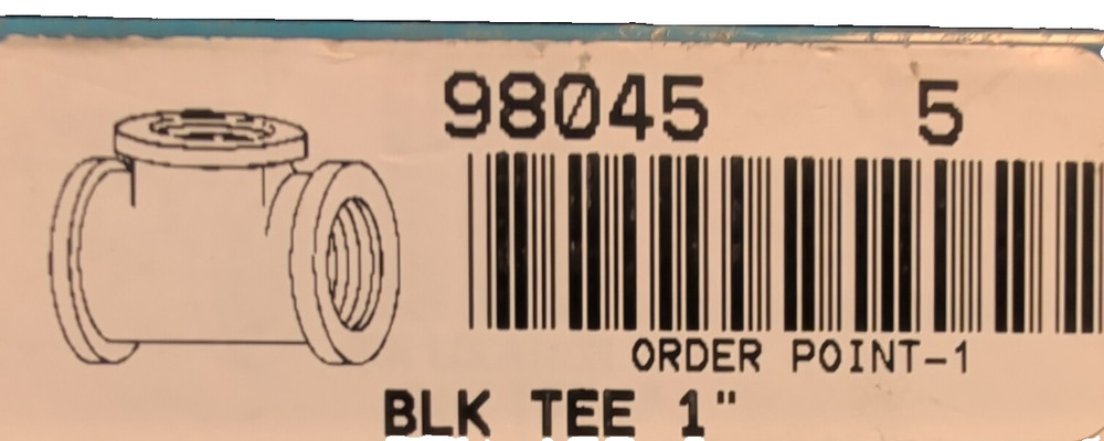 98045 BLACK PIPE TEE 1"