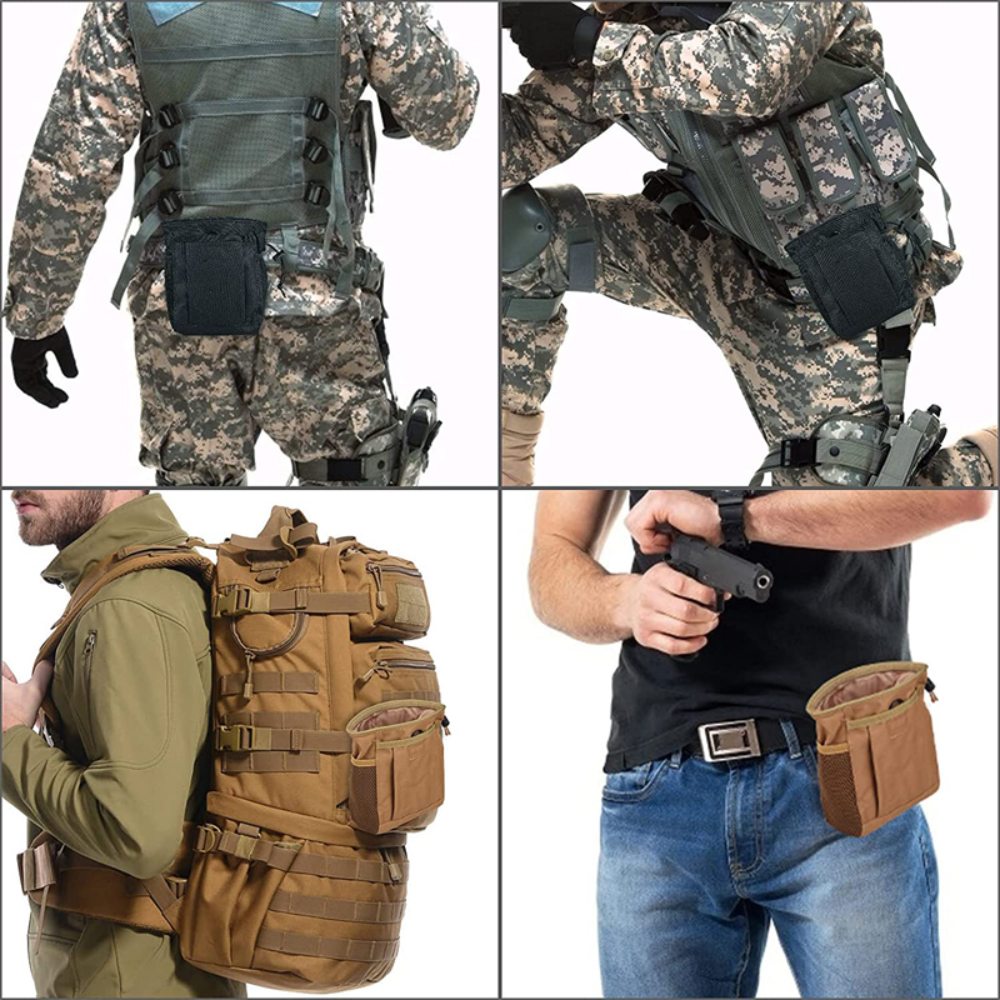 Tactical Folding Dump Pouch Utility Tool Bag Molle Drawstring Magazine Pouch