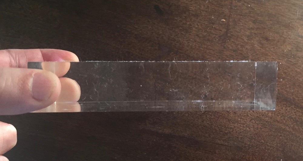 Vintage Clear Acrylic Lucite Rectangular Display Base Block Brick Cube 5" x 3"