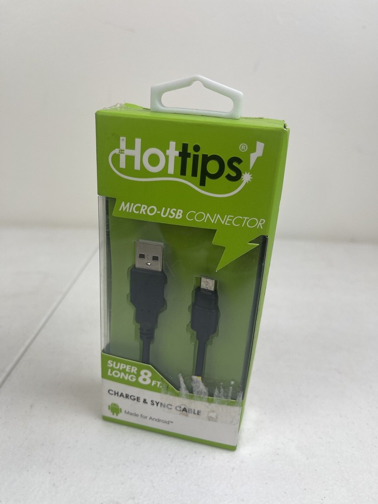 Hottips Charge & Sync Cable 8Ft. Micro USB Connector
