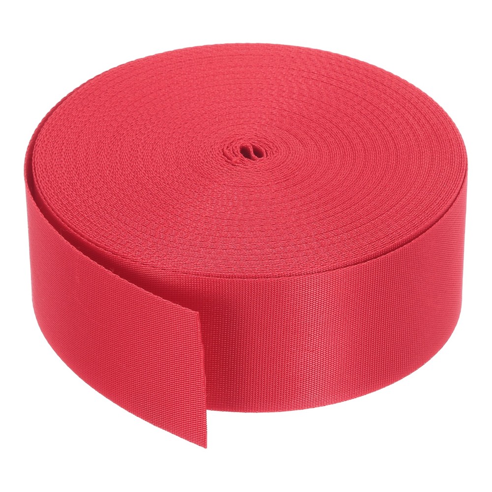 Flat Nylon Webbing Strap 2 Inch 25 Yards Light Red for Backpack