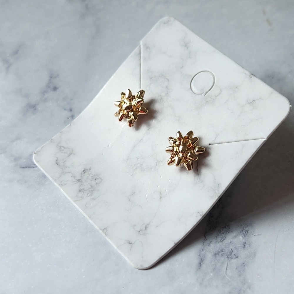 Gold Starburst Stud Earrings