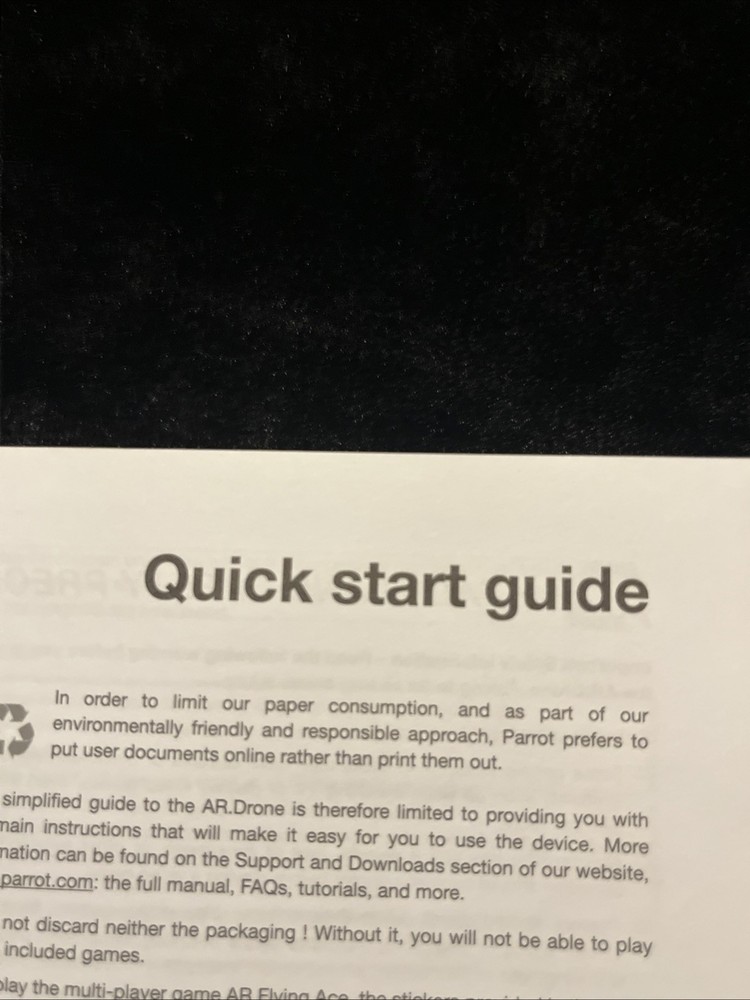 AR Drone Parrot User Manual Instructions Guide