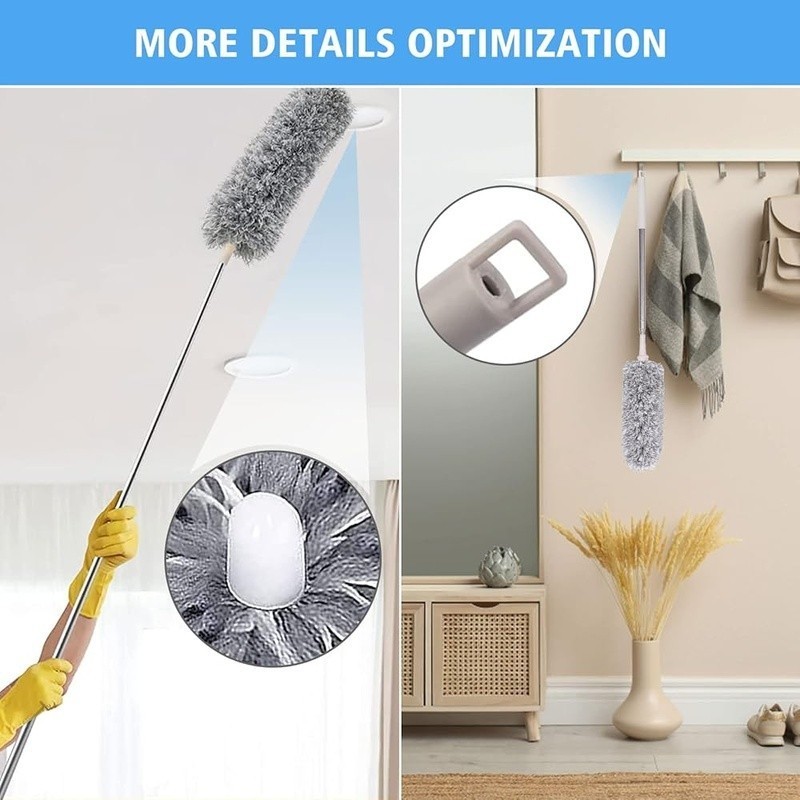 5PCS Extendable Feather Duster Kit Microfiber Dusting Tools High Ceilings New