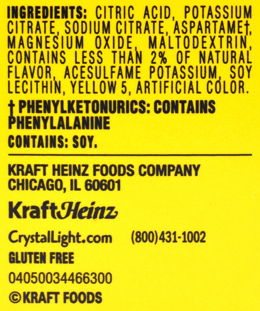 4 12-Quart Boxes Crystal Light Lemonade Drink Mix