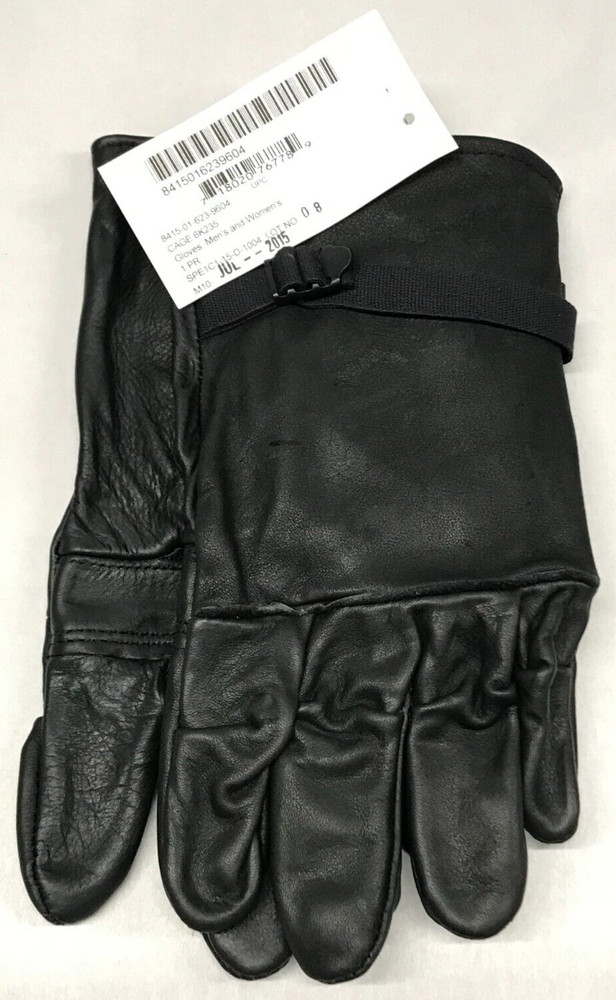 Light Duty Black Leather D3A Gloves USGI Size 4 ( Medium)  NOS