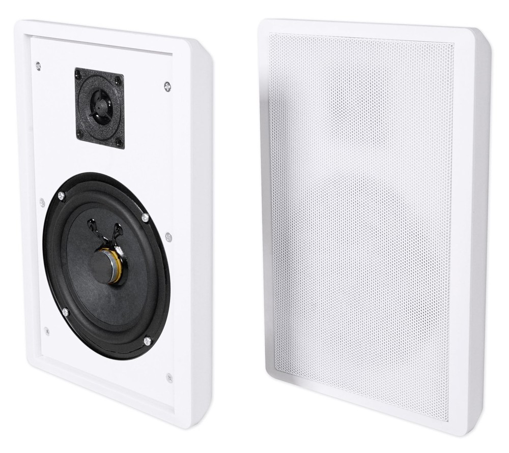 Technical Pro Home Karaoke Machine System+(2) 5.25" White Wall Mount Speakers