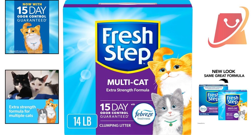 Clumping Cat Litter Clay 14 lb Multi-Cat Odor Control Low Dust Indoor Use
