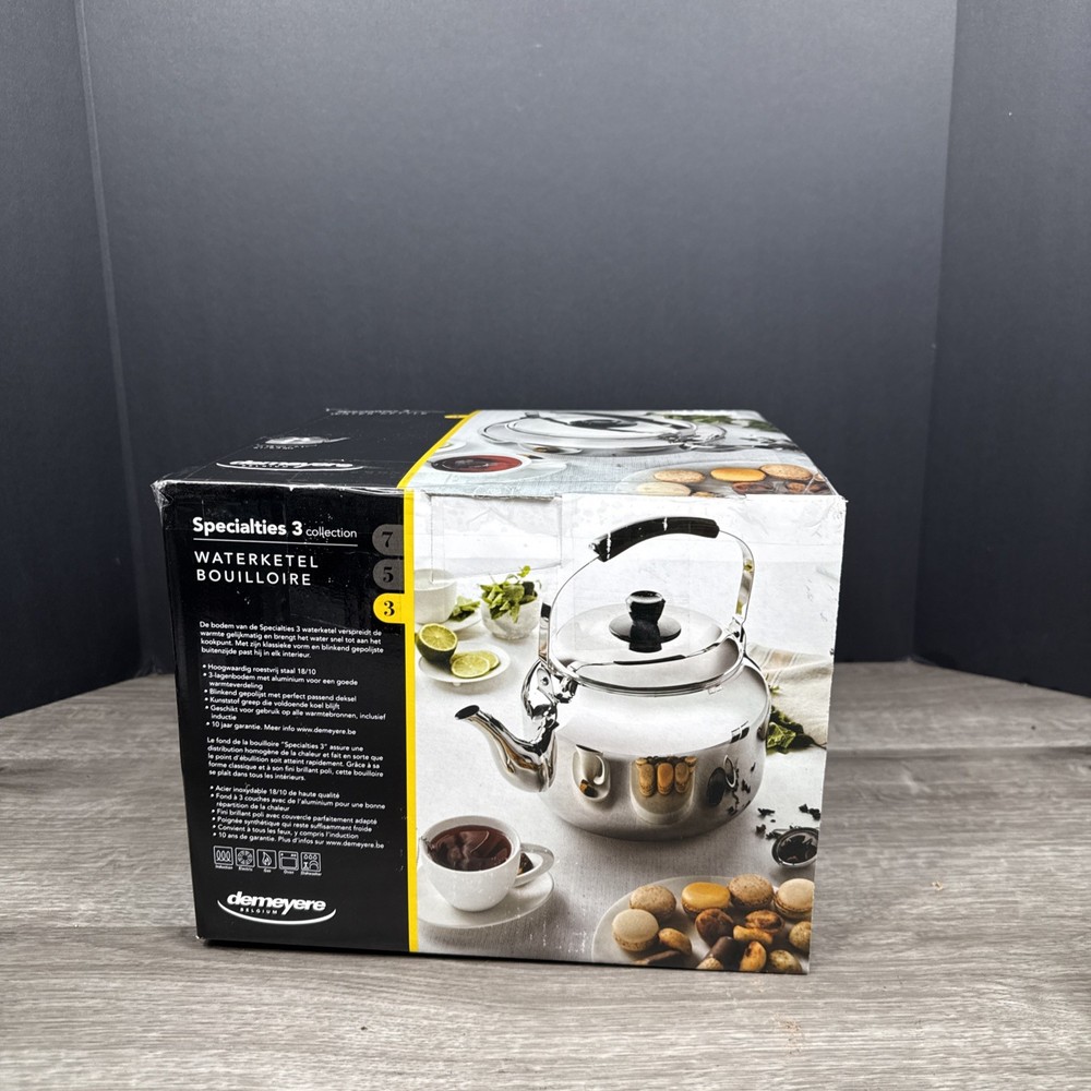 Demeyere RESTO, SPECIALTIES 3 Collection Stainless Steel Tea Kettle, 6.3-qt