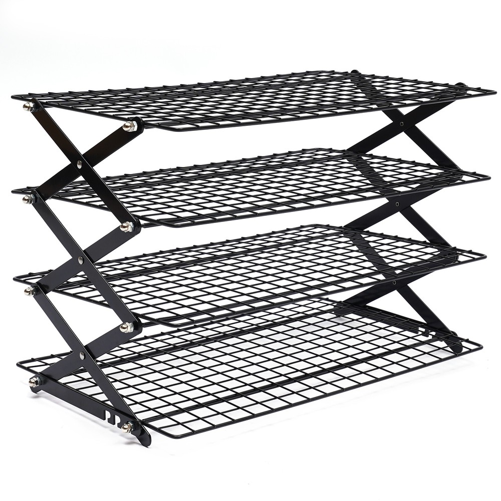 4Tier Stackable Collapsible Cooling Rack Grilling Drying Rack for Cookies Baking