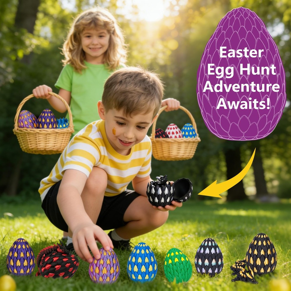 3D Printed Dragon Eggs Easter Basket Stuffers,Easter Dragons Egg Hunt Su