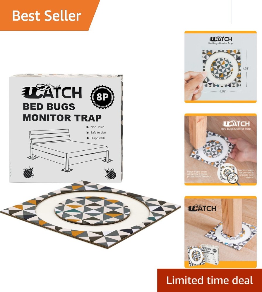 Bed Bug Interceptors for Bed Legs – 8 Pack Bed Bug Trap & Detector.