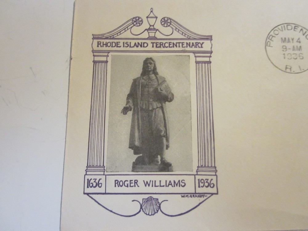 2 DIFF. US COVER 1936 RHODE ISLAND FDC SCOTTS #777 W.M. GRANDY CACHETS