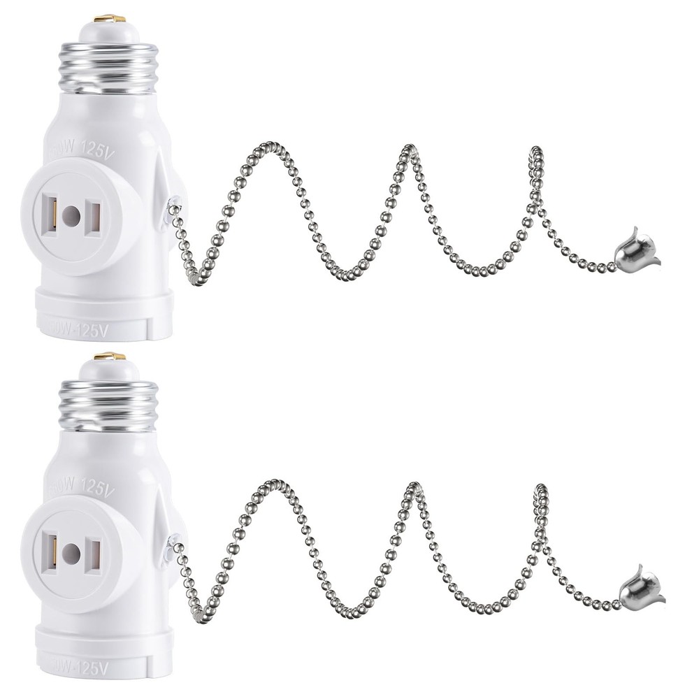 DiCUNO E26 Light Socket to Plug Adapter, 2 Polarized White-15.75", White