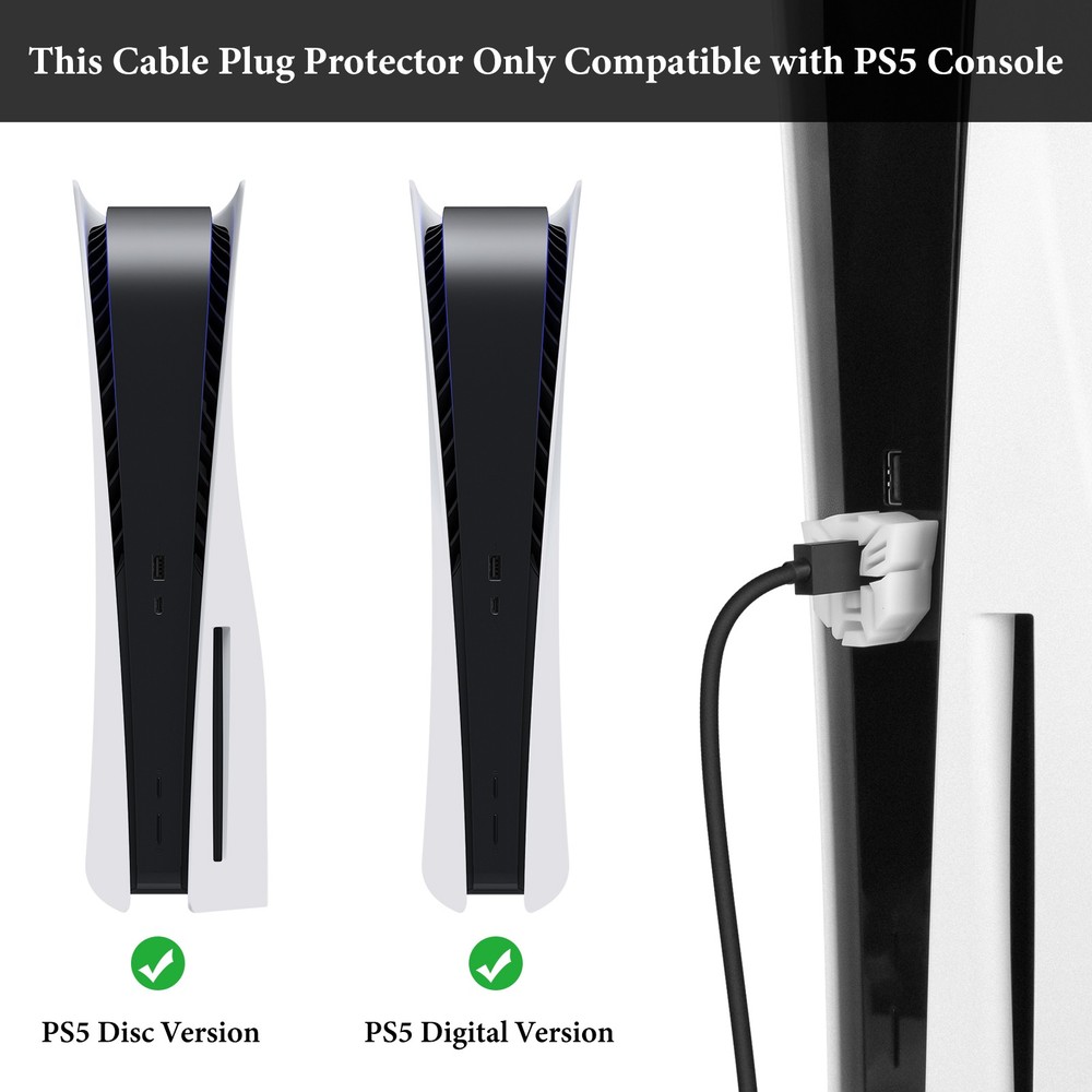 Geekria Cable Plug Protector Compatible with PlayStation PS5, PSVR 2