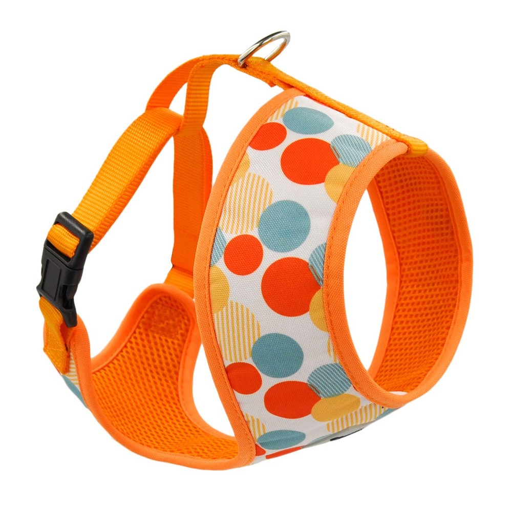 Dog Harness Soft Air Mesh Adjustable Step In Padded Dancing Dots Large