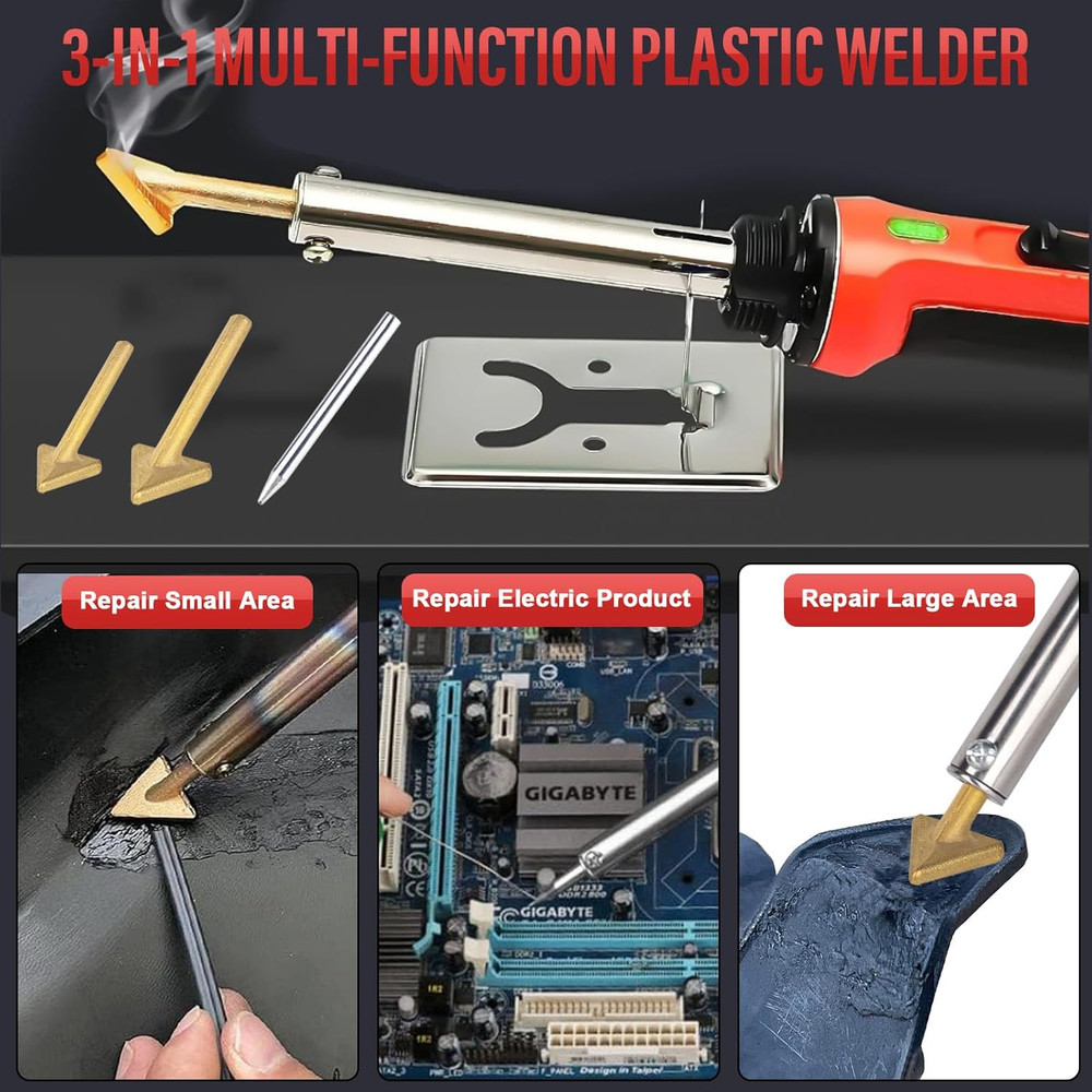 150W Plastic Welder Kit, 3-Speed Temperature Control Plastic Welding Kit, Profes