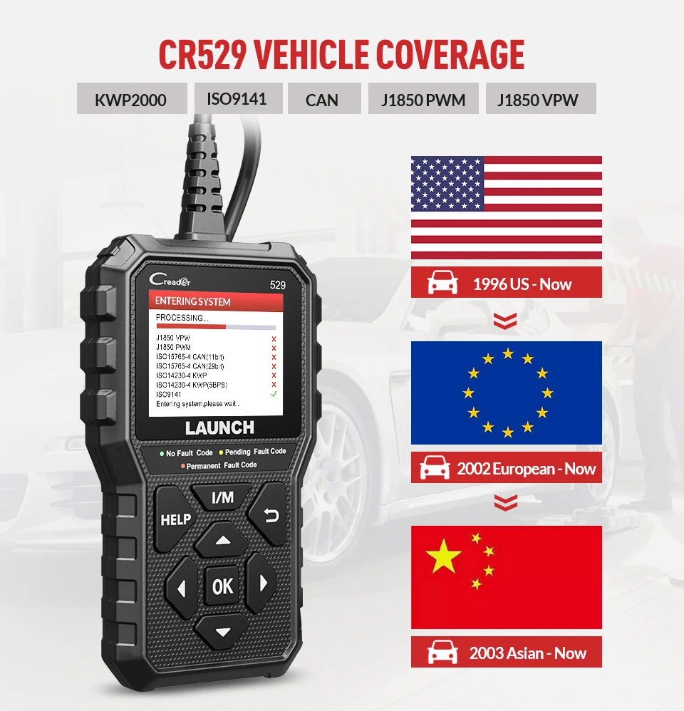 LAUNCH Creader 529 CR529 OBD2 Scanner Automotive Diagnostic Tools OBDII Code Rea