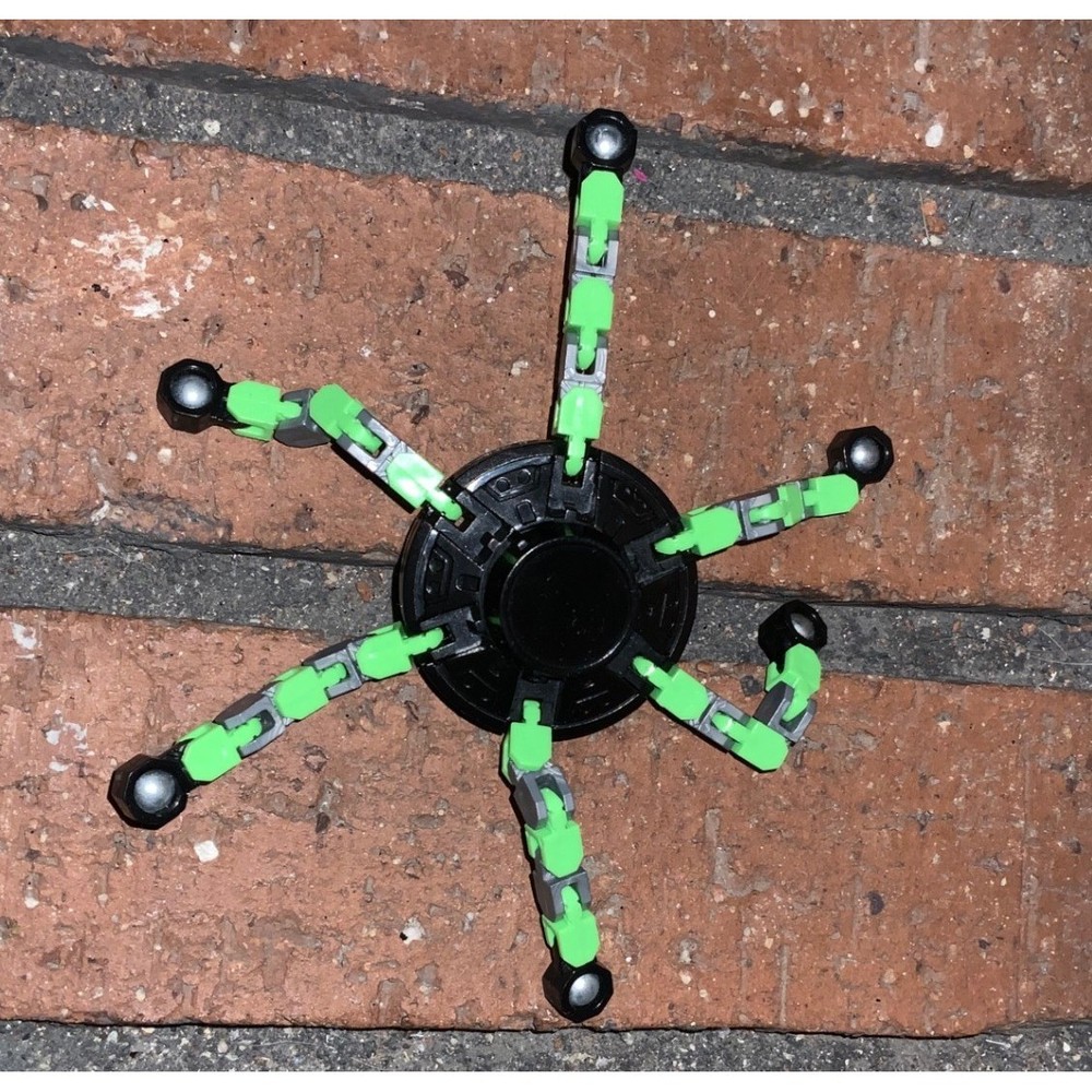 Transformable Fingertip Spin Top Fidget Spinner Transformable Green/Black