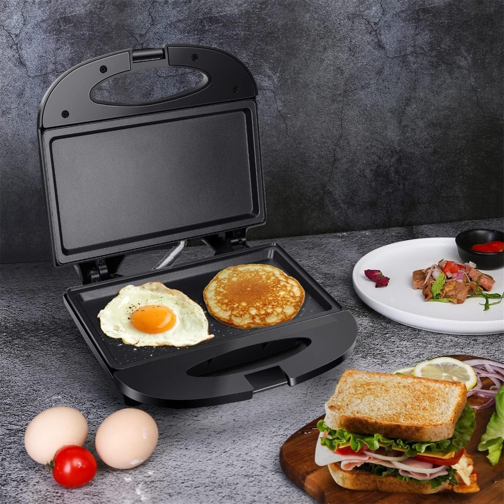 Sandwich Maker with Non-stick Deep Grid Surface for Egg, Ham, Steaks Compact Ele
