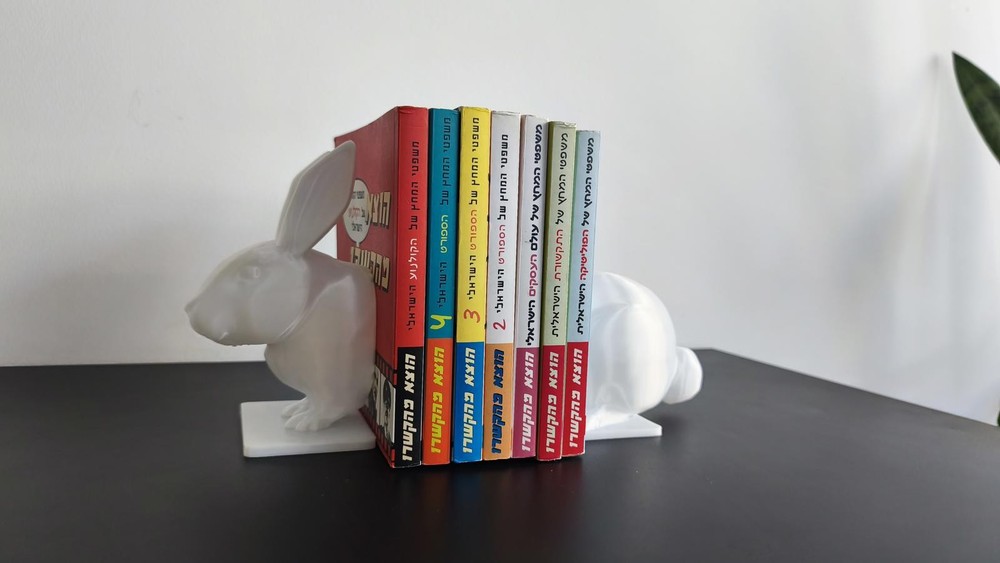 Minimalist Rabbit Bookends - 3D Printed Bunny Bookshelf Decor