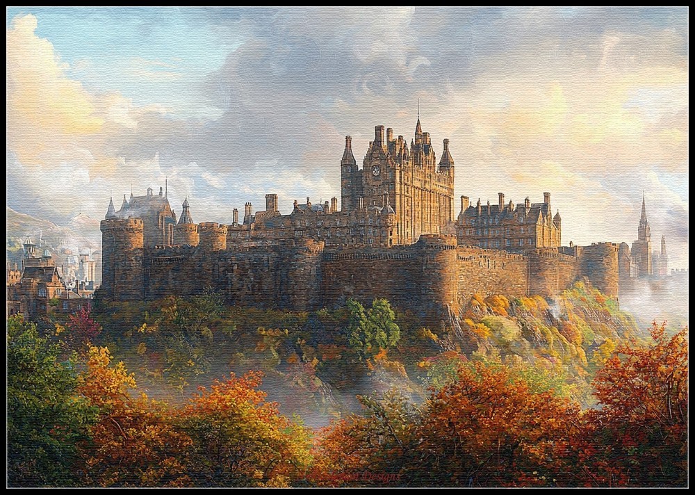 Edinburgh Castle - DIY Chart Counted Cross Stitch Patterns Needlework DMC Color