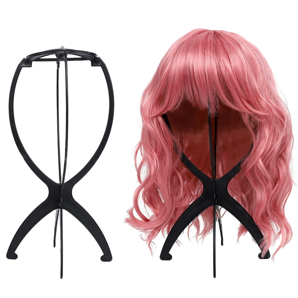 2x Plastic Wig Stand Hat Display Mannequin Head Stand for Styling Drying Display