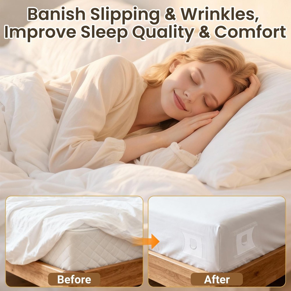 INSMART Sheet Holders - Bed Holder for Corners & Holders, White
