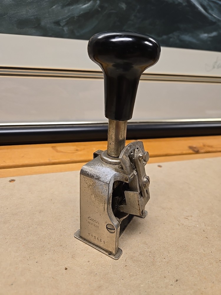 Antique Automatic Numbering Machine 1920s-30s Ectan NY German Made Pre War Work