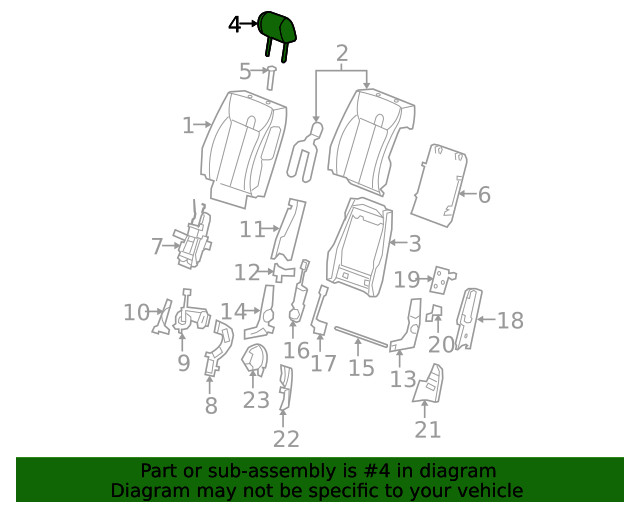 Genuine GM Ebony Front Seat Head Restraint 20914670
