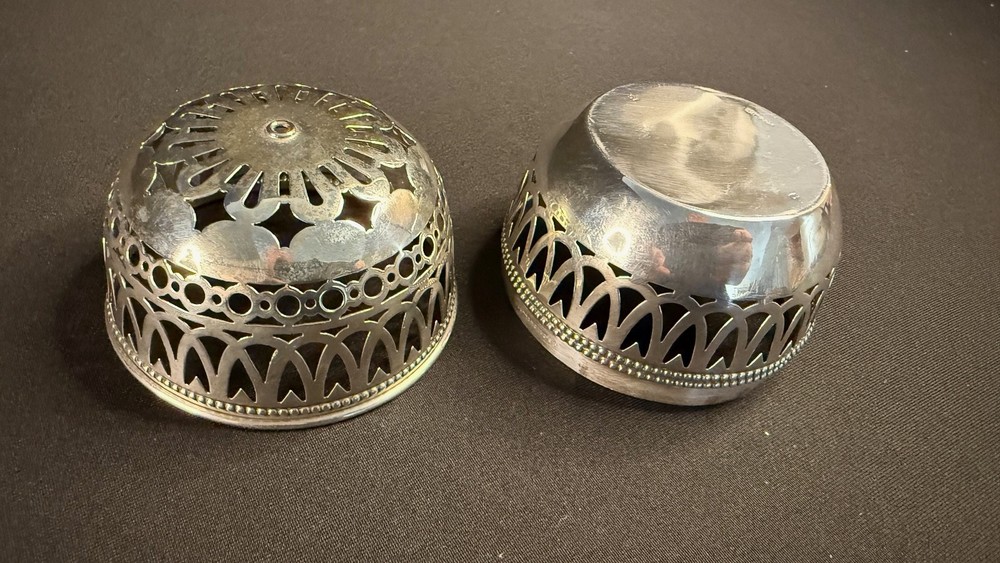 Gorham Sterling Silver Cut Work String Holder Beaded Rim 1891 for J.E. Caldwell