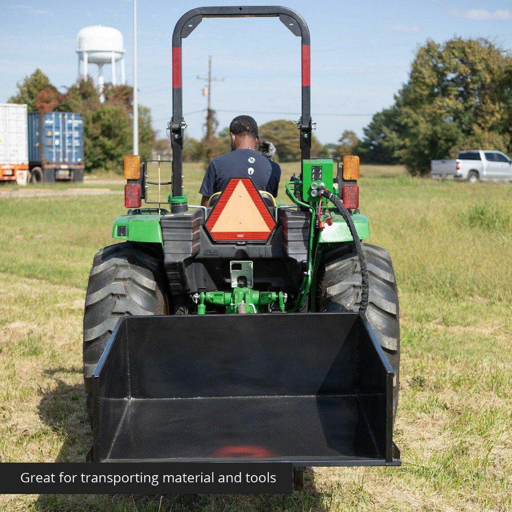 Titan Attachments 30 Cu. FT Quick Hitch Compatible Hydraulic Dump Box, Cat 1
