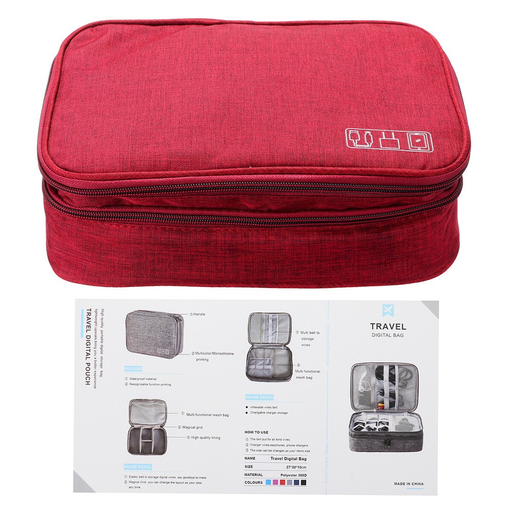 Portable Electronics Travel Organizer Digital Storage Bag USB Cable Charger Case