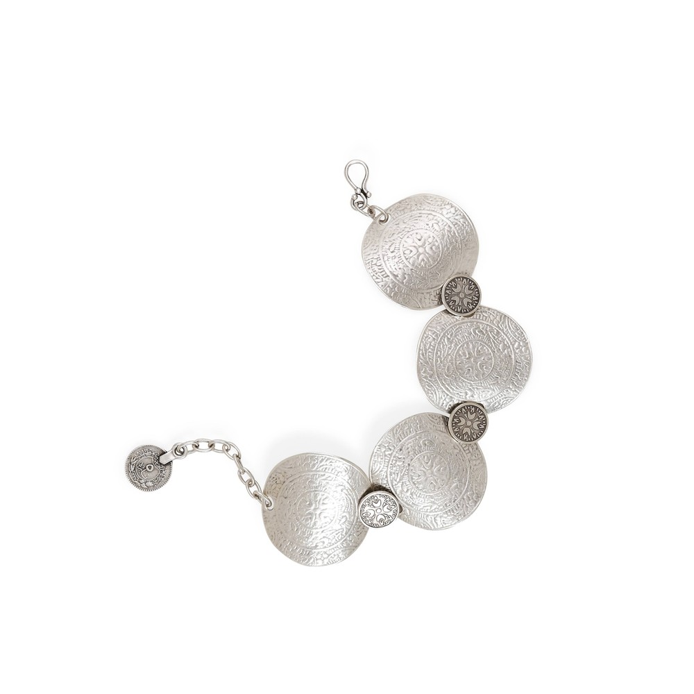 Handmade Pewter Egyptian Disc Bracelet
