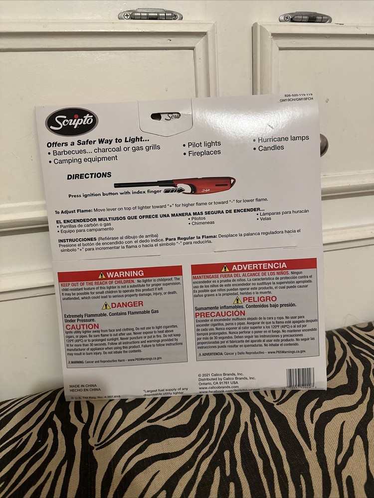 4 Pack SCRIPTO Multi-Purpose Lighter BBQ Barbecue Camping Durable Lighters