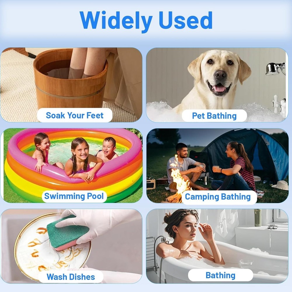 Calentador de agua de inmersión eléctrico de 2000 W, calentador de agua portátil