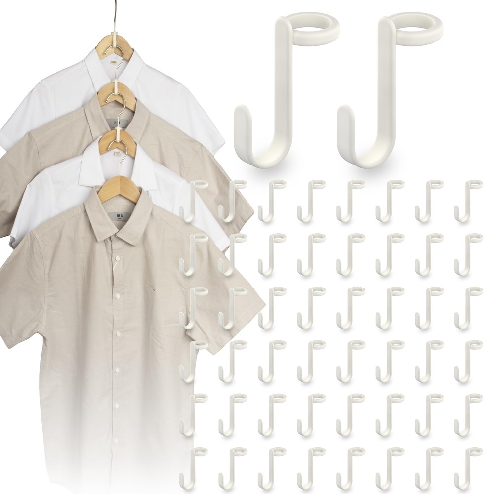 50PCS Connector Hooks Space Saving Closet Hanger Extenders for Dorm/Storage